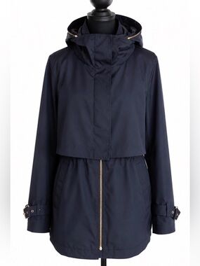 Zara Black Technical Rain Anorak Jacket Hidden Hood   Size S